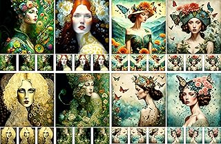 Surreal Women Decoupage Rice Papers, 8 x 11.5 inch (A4) - 4 Sheets | 32 ...