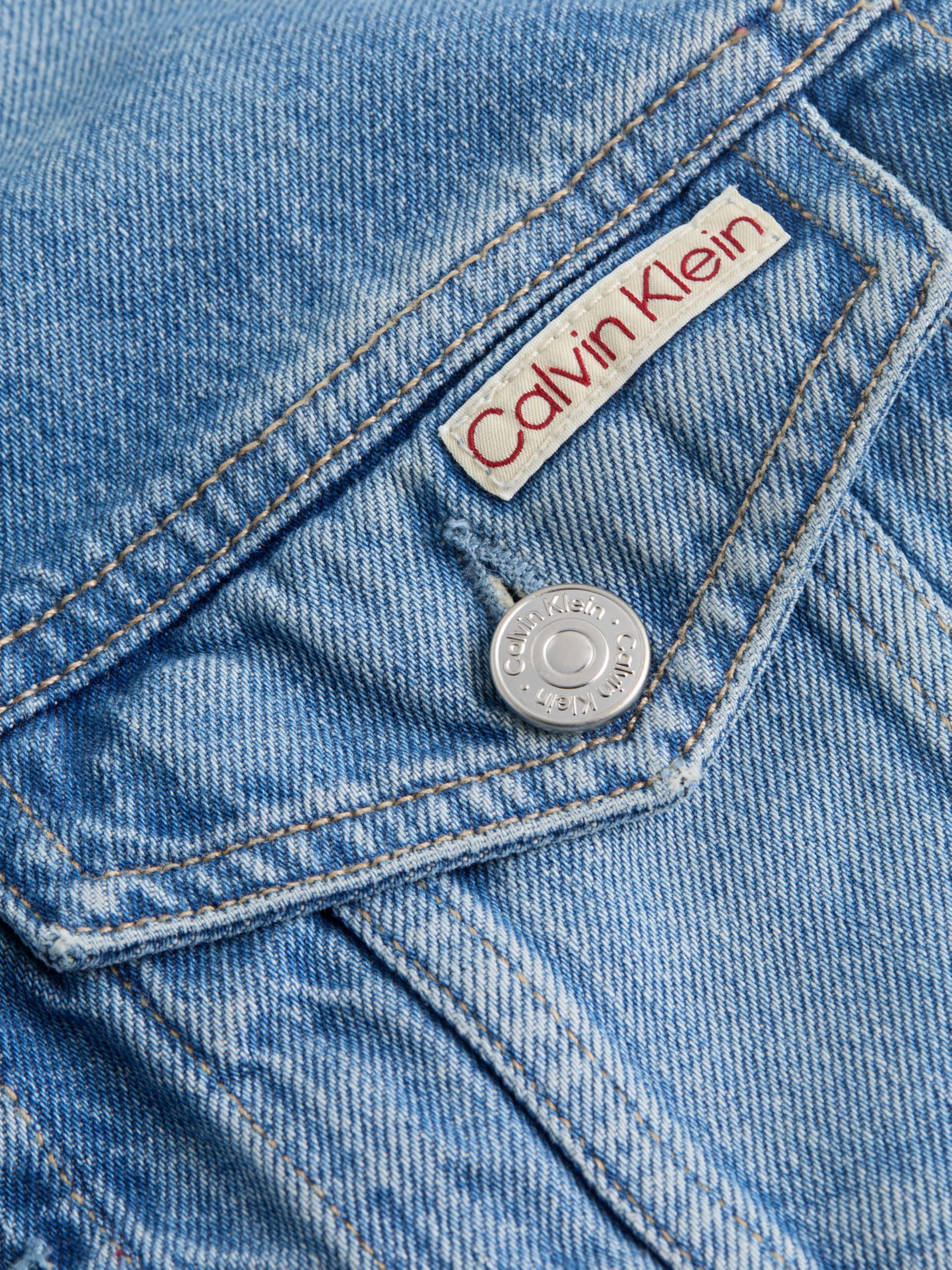 Calvin Klein Donna Giacca in Jeans Cropped 90’S Denim Trucker con Taschini sul Petto