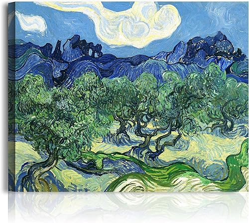 Miniatura 1358 de A&T ARTWORK The Starry Night de Vincent Van Gogh. Tamaño del marco: 36 x 30 pulgadas, tamaño de la imagen: 30 x 24 pulgadas, reproducciones clásicas