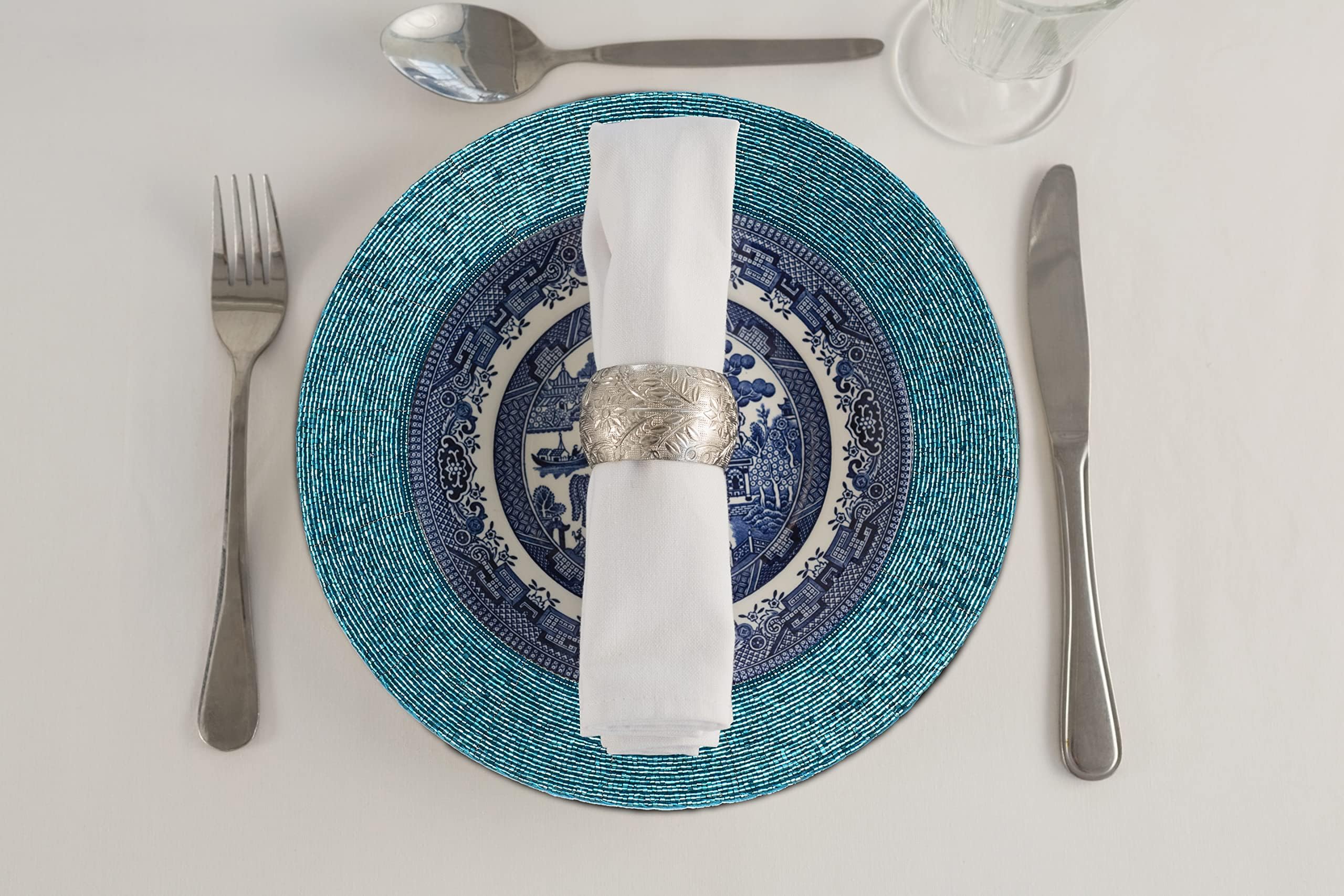 RIANGI Beaded Placemats Set of 2 Decorative Placemats Multi