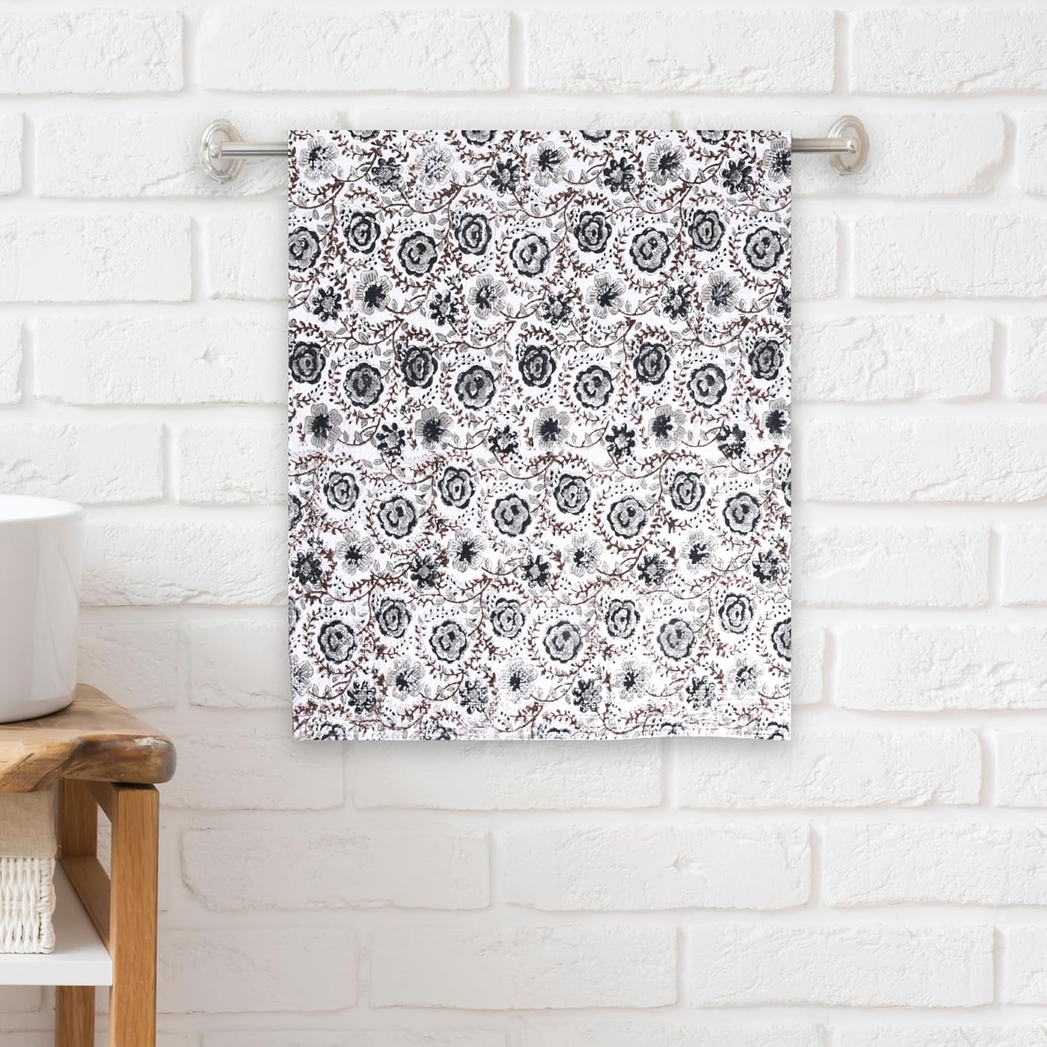 Trade Star 100% Cotton Waffle Towel Lightweight Towel Beautiful Hand Block Printed Highly Absorbent Super Soft Premium Quality Towel for Shower Gym Beach Travel (Pattern 7)