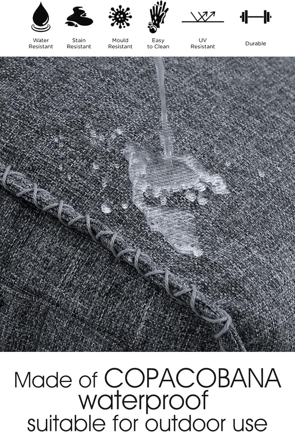 Patio Outdoor Weatherproof Bean Bag Chair ,Chairs &Ottoman Sets,High-Density Foam Filled ,Weather Resistant UV-Protected Fabric,Lounge Chair for Living Room kids's room Garden Terrace (Indigo)