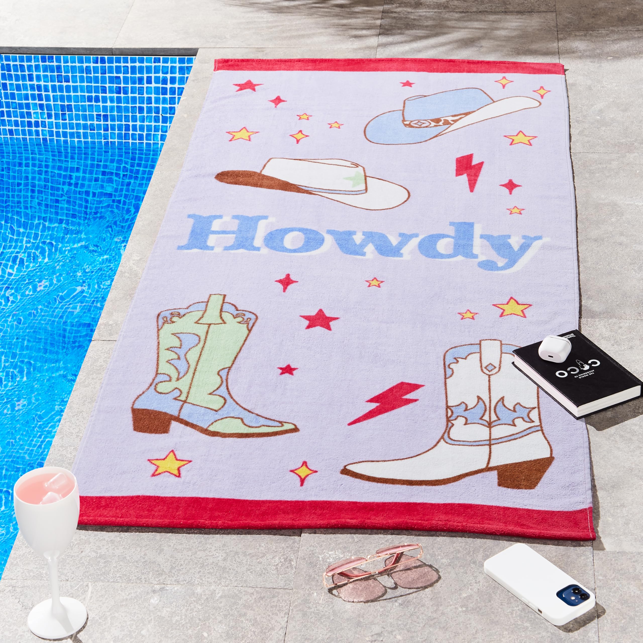Sassy B Howdy Cowgirl 100% Cotton Beach Towel