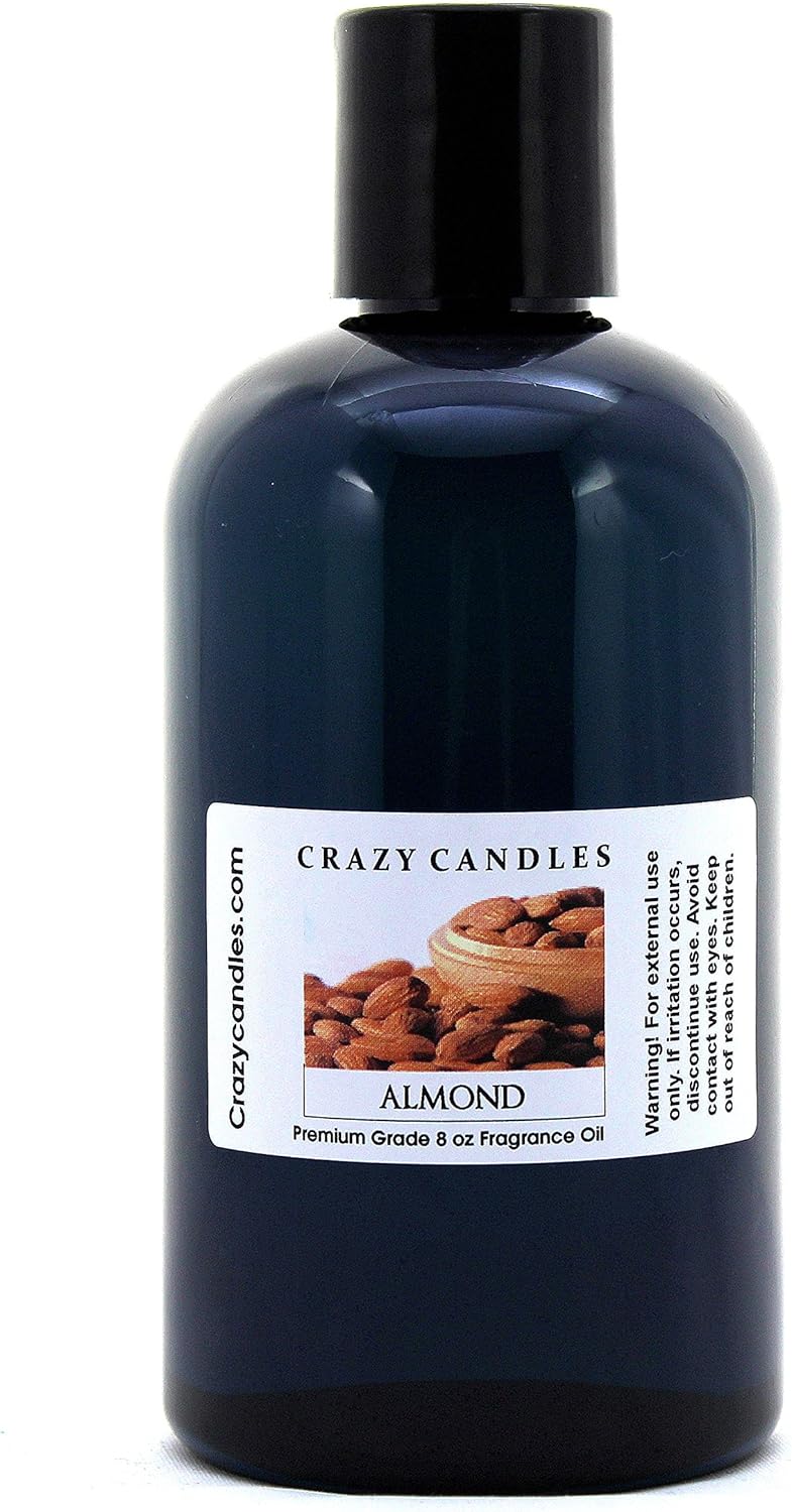 Crazy Candles 8oz Almond 8 Fl Oz Bottle (237ml) Premium Grade Scented Fragrance Oil