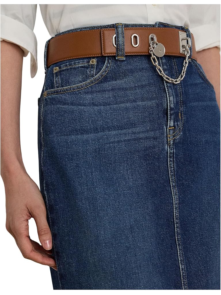 Blue Lauren Ralph Lauren Denim Midi Skirt