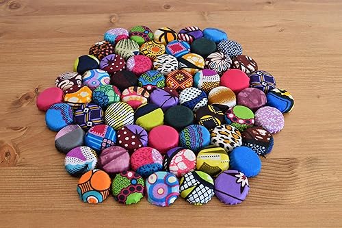 Miniatura 2 de TEMBO AFRICA - Salvamanteles hechos a mano con tapas de botellas recicladas de 10 pulgadas, tamaño grande, multicolor Handmade From Africa