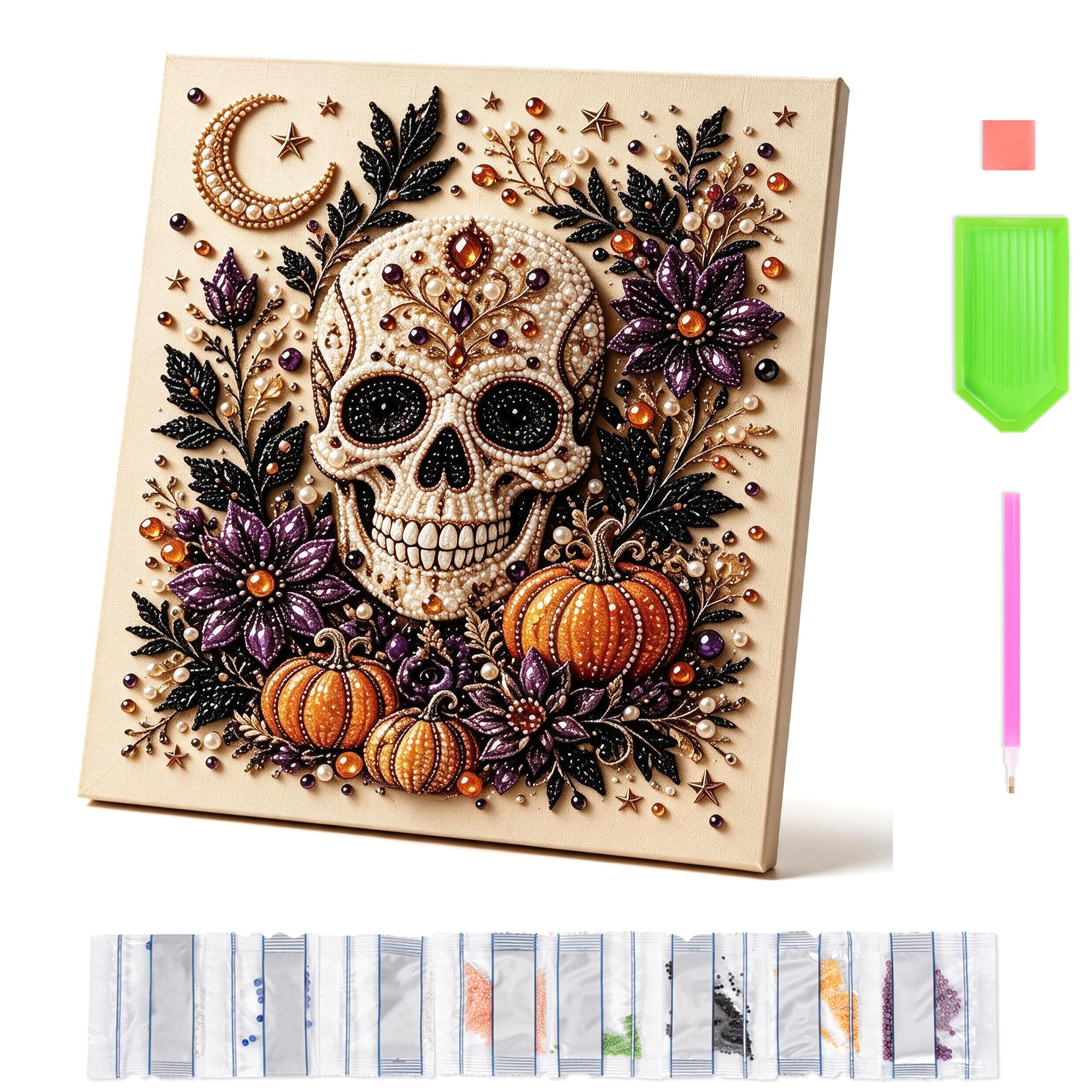 CHIEX Halloween Pearl Art DIY Kits for Adults DIY Craft Gifts (G07)