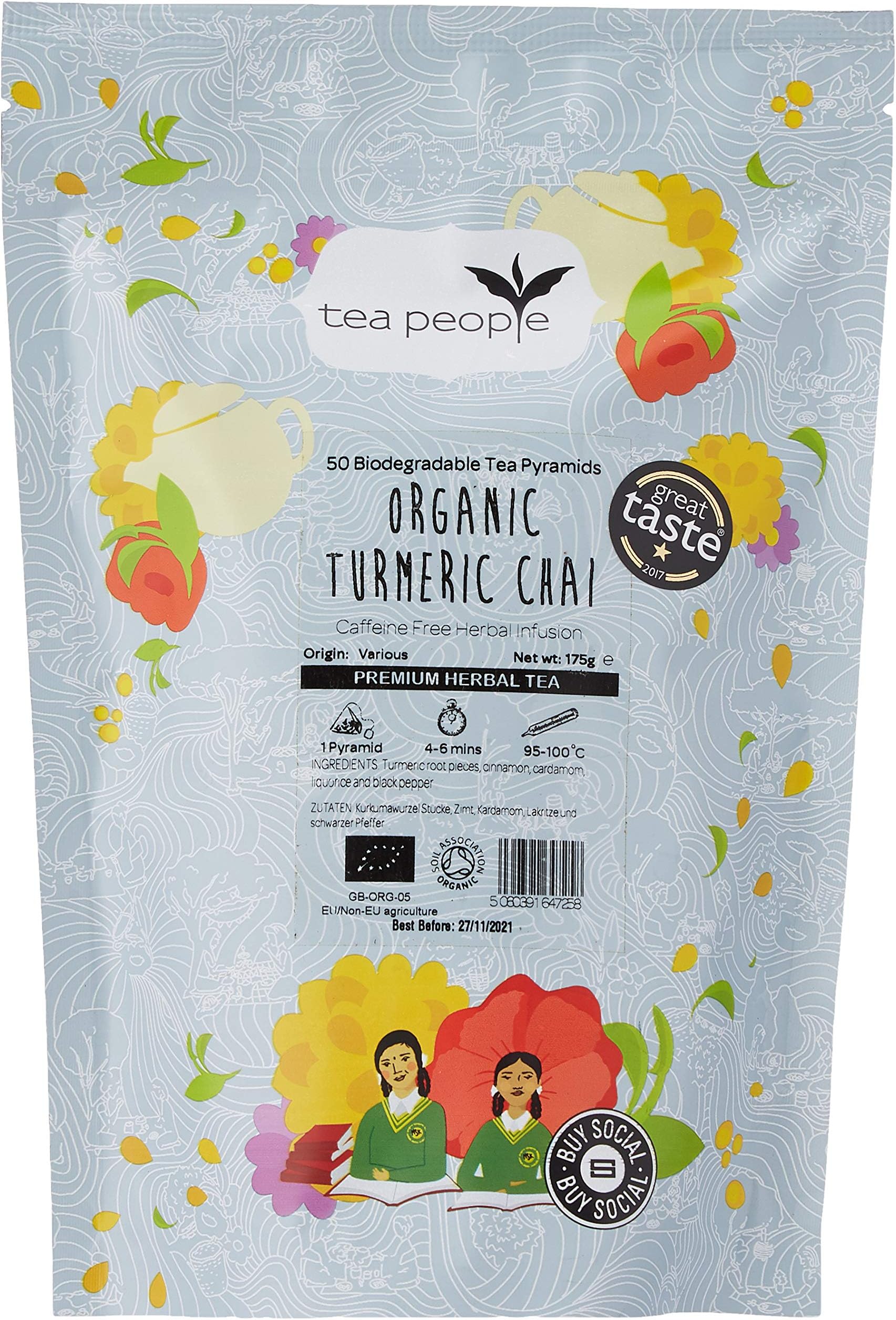 Tea PeopleOrganic Turmeric Chai - 50 Pyramid Refill Pack
