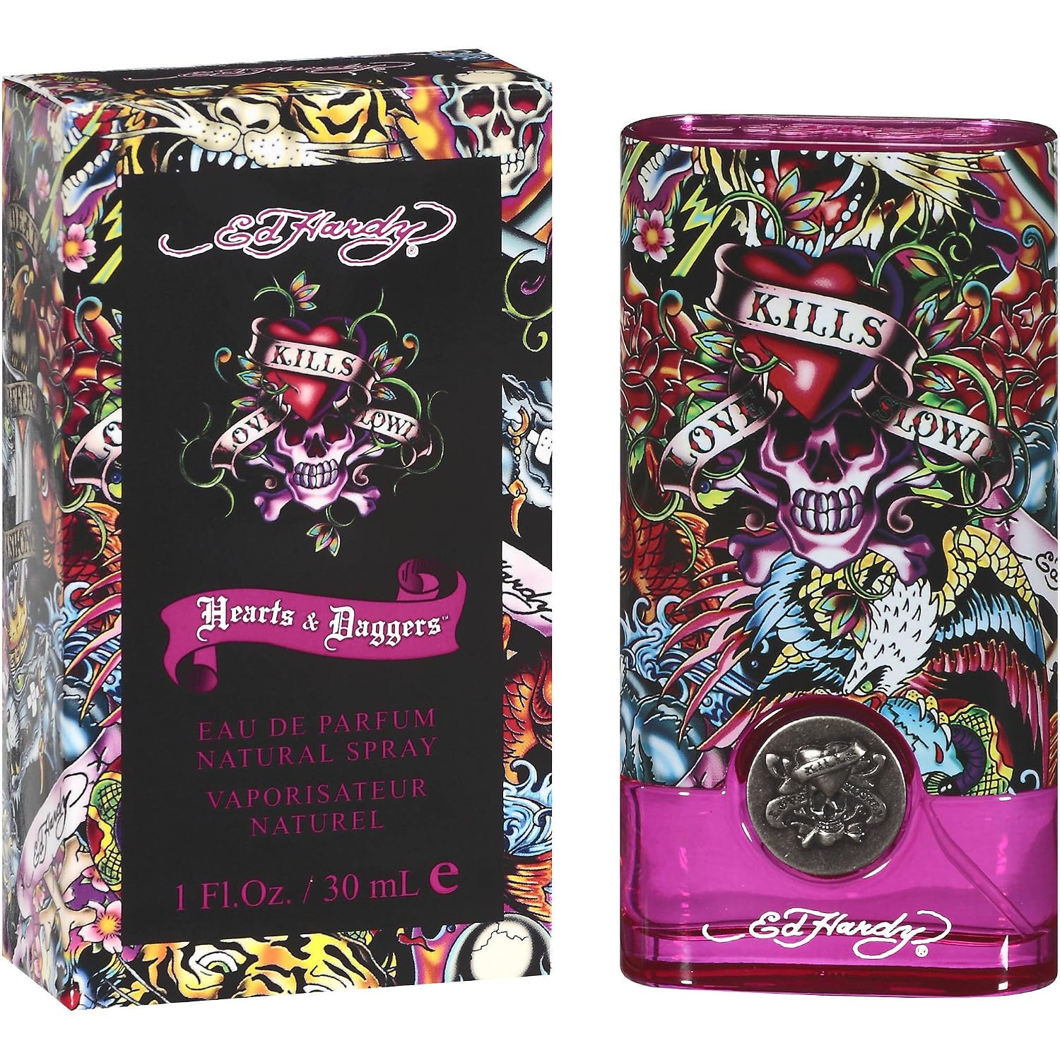 Ed Hardy Women's Perfume Fragrance by Christian Audigier, Eau De Parfum, Hearts & Daggers, 1 Fl Oz
