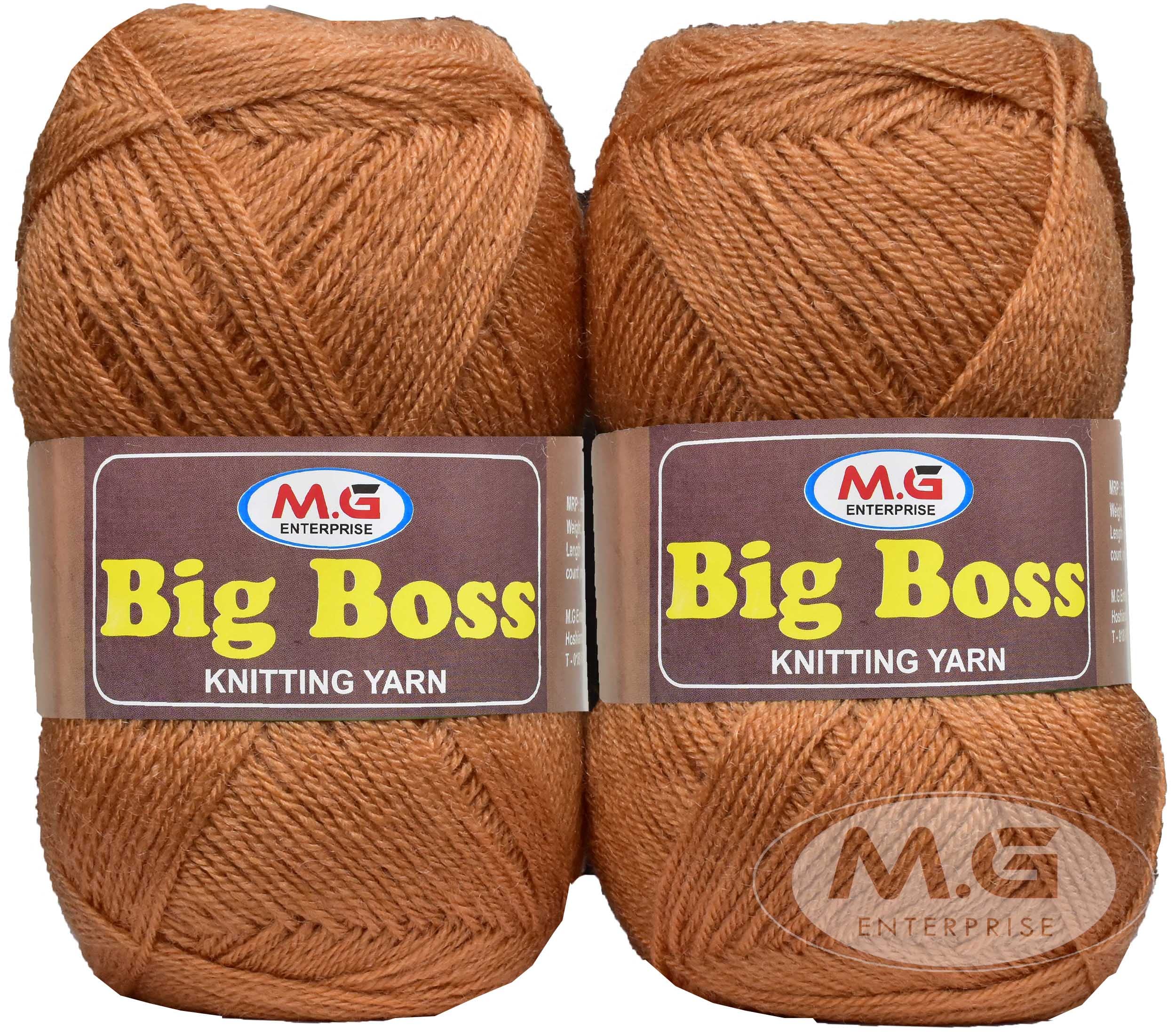 M.G ENTERPRISE Big Ball Baba (200 gm) Wool Ball Hand Knitting Wool/Art Craft Soft Fingering Crochet Hook Yarn, Needle Knitting Yarn Thread dye C, Deep Mustrad
