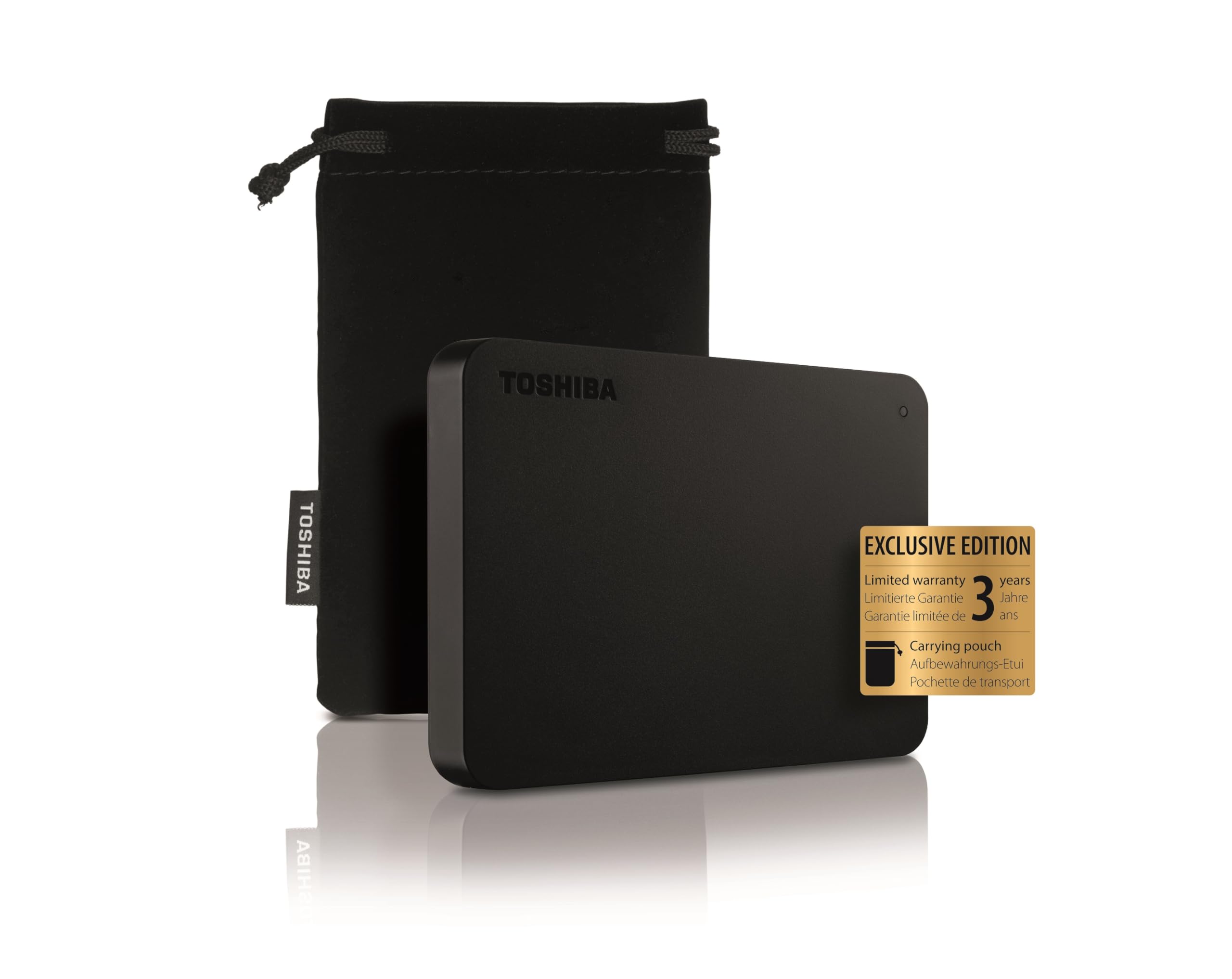 Toshiba Canvio Basics Exclusive 2.5" 4TB USB 3.2 Gen-1 (HDTB540MK3CA) Tragbare Externe Festplatte (mit Schutzhülle)