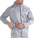 BROKIG Mens Zip Up Athletic Hoodie Workout Jacket | Hidden Zipper Kangaroo Inner Pockets,Lightweight,Full Zip,Hooded,Polyester Blend,Quick Dry,Comfortable,Durable,Running