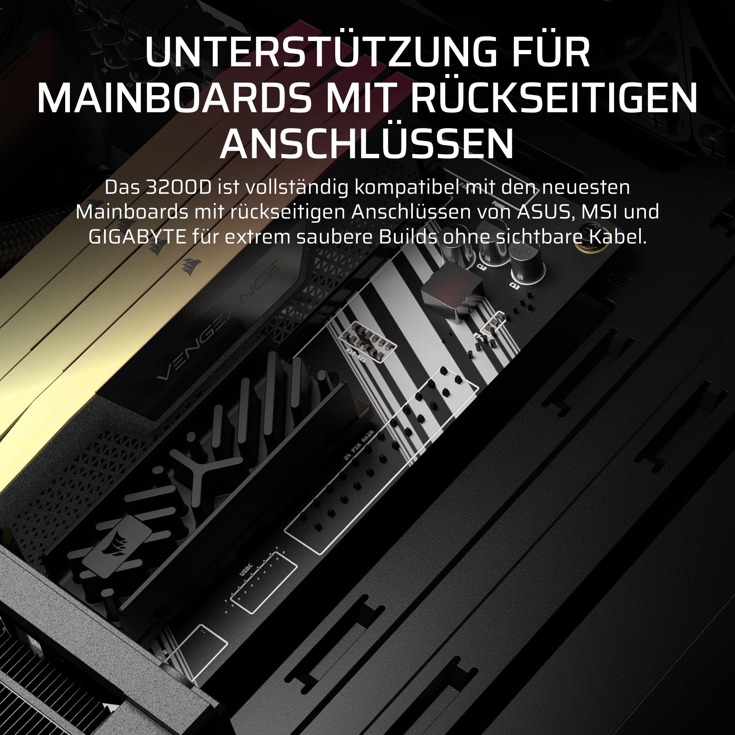 CORSAIR 3200D RS Mid-Tower ATX PC-Gehäuse – Schwarz | 3x RS120 PWM-Lüfter Enthalten, GPU-Anti-Sag-Stabilisierungsarm, ASUS BTF, MSI Project Zero, Gigabyte Project Stealth