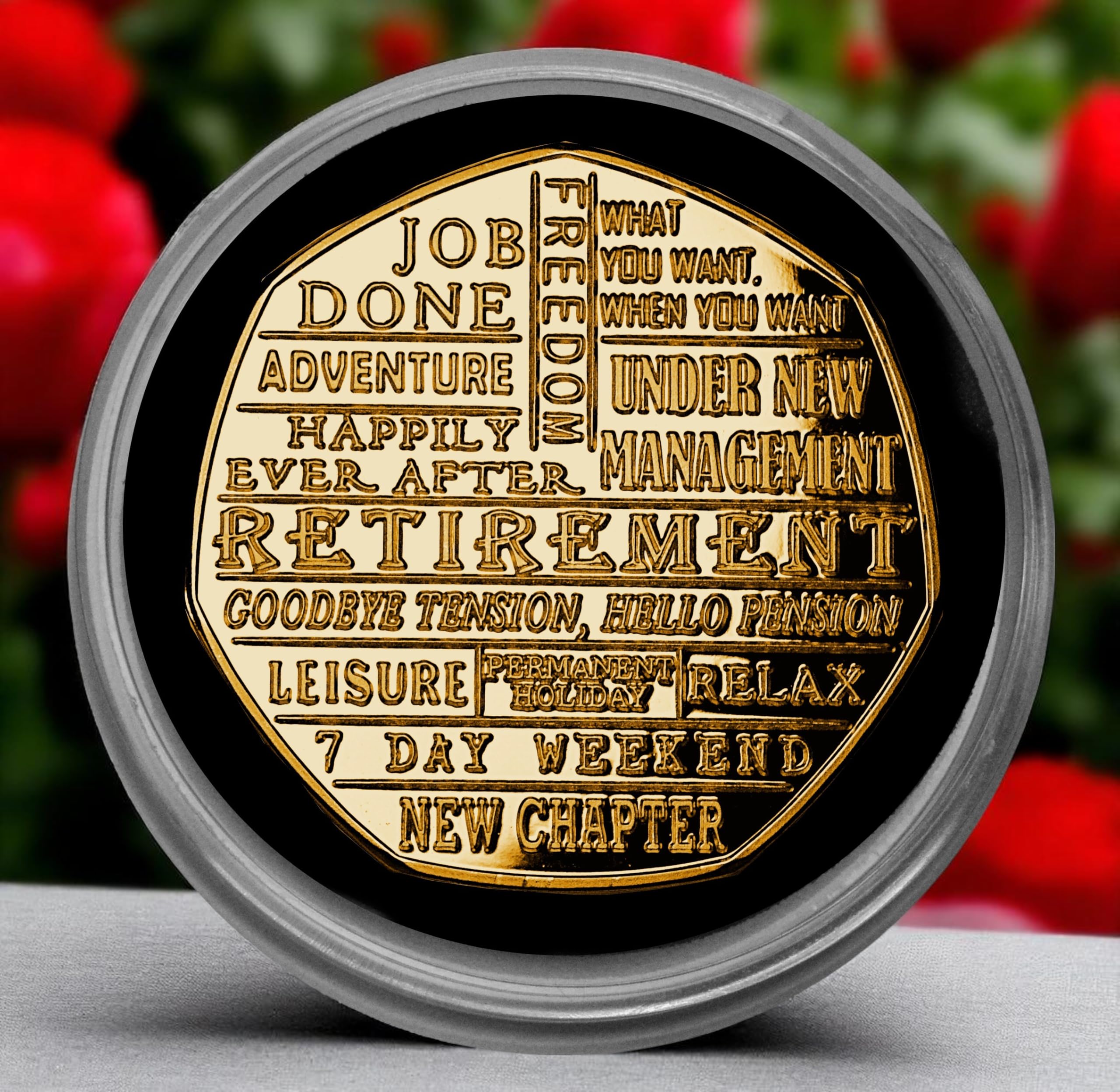 The Commemorative Coin Company Gold Happy Retirement 24Ct Commemorative In Capsule. Work/Boss/Colleague/Friend Retired Retirement Gift/Present