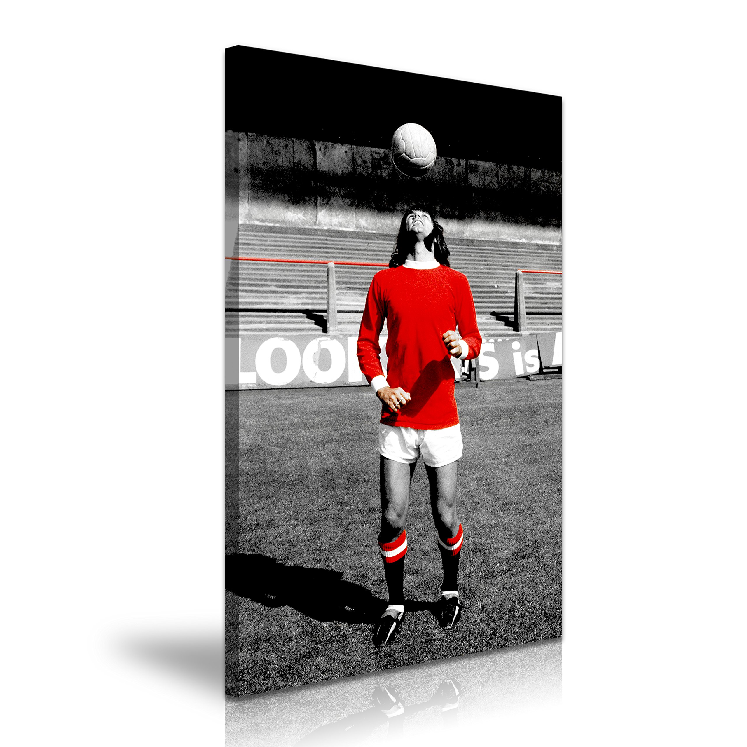 George Best Football Sports Canvas Wall Art Picture Print Gift for Modern Family Home Office Hotel School Pub Decoration (XL: 61cm X 91cm)