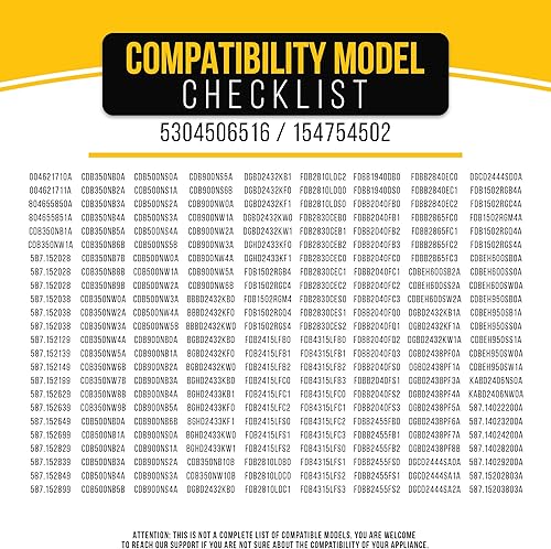 Miniatura 8 de PartsBroz Brazo de pulverización superior 5304506516 154754502 - Compatible con lavavajillas Frigidaire Crosley Kenmore Kelvinator - Sustituye a