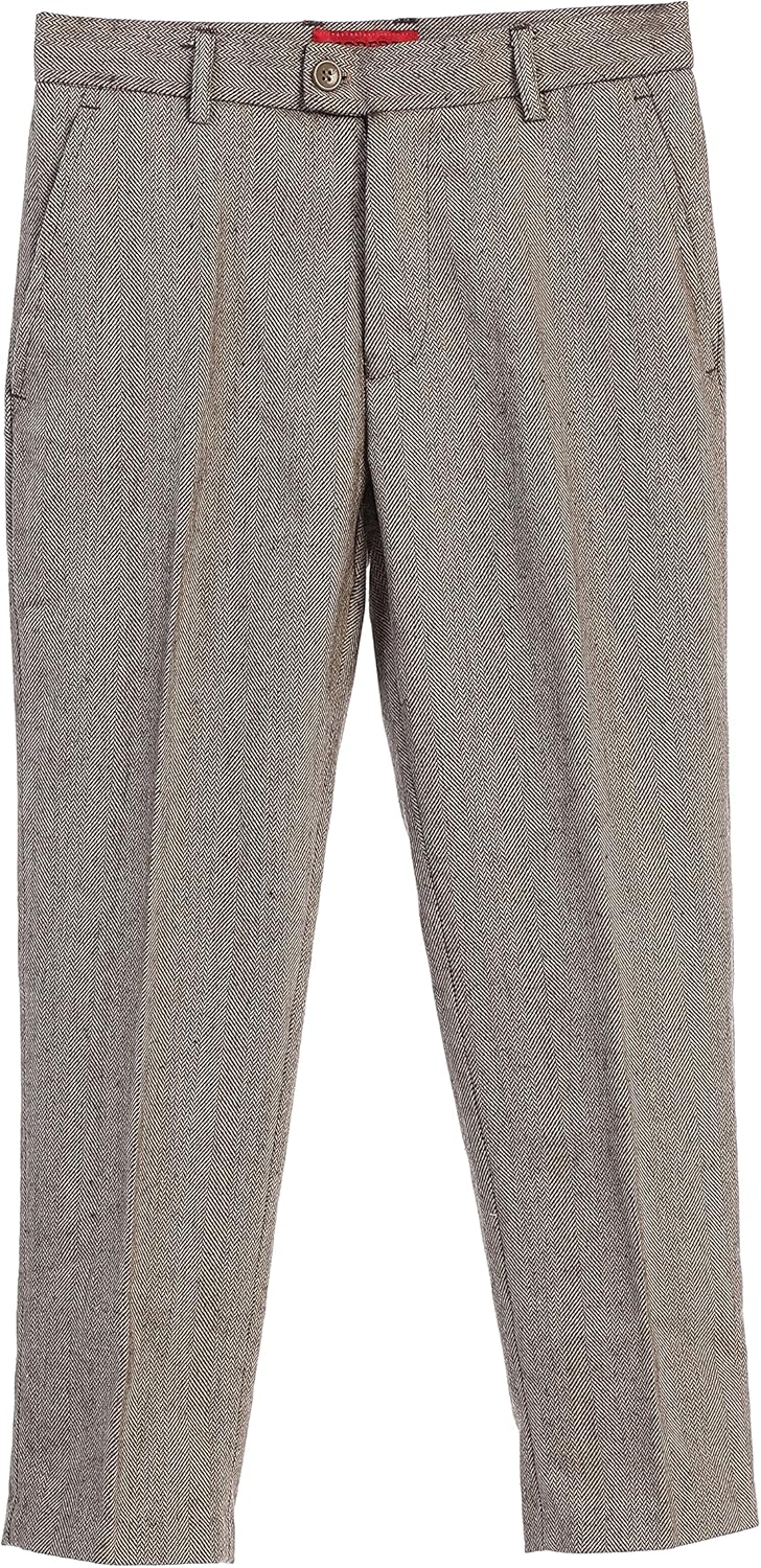 Gioberti Kids and Boys 2 Piece Tweed Plaid Vest and Pants Set