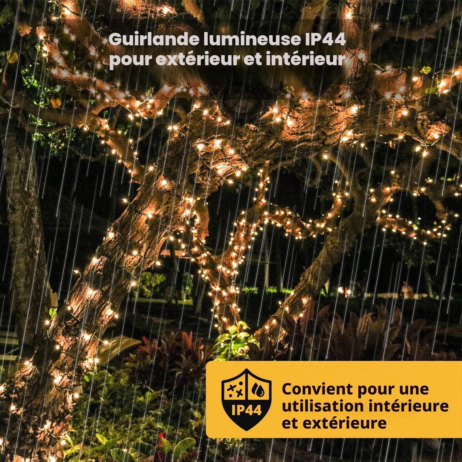 SALCAR Luci Natale Guirlande lumineuse de Noël d'extérieur imperméable avec télécommande 80 m 1330 LED 8 modes et minuteur Pour jardin, balcon, nozze, fête, Blanc chaud