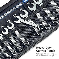 Vista 6 de Capri Tools XT90 WaveDrive Pro Juego de llaves combinadas para pernos regulares y redondeados (8 piezas SAE (Stubby) / bolsa enrollable)