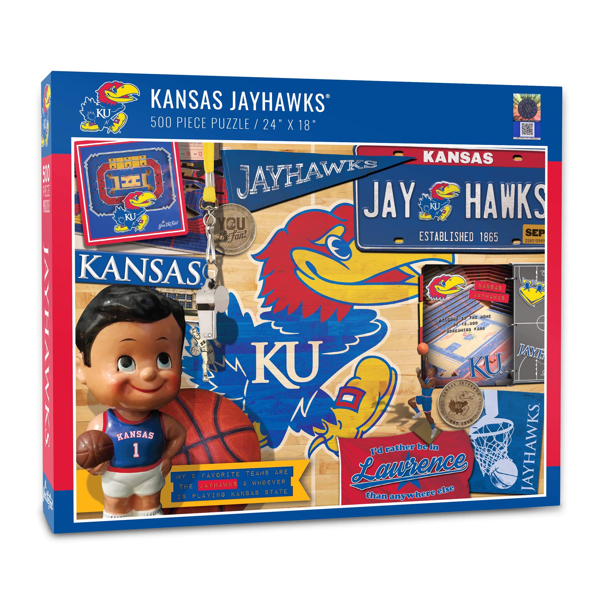 YouTheFan NCAA Kansas Jayhawks Retro Series Puzzle - 500 Pieces