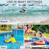 Vista 3 de JAMBO Tabla de surf inflable con asas, tabla de boogie para playa, tabla de surf flotante, flotadores de piscina, juguete de playa para niños