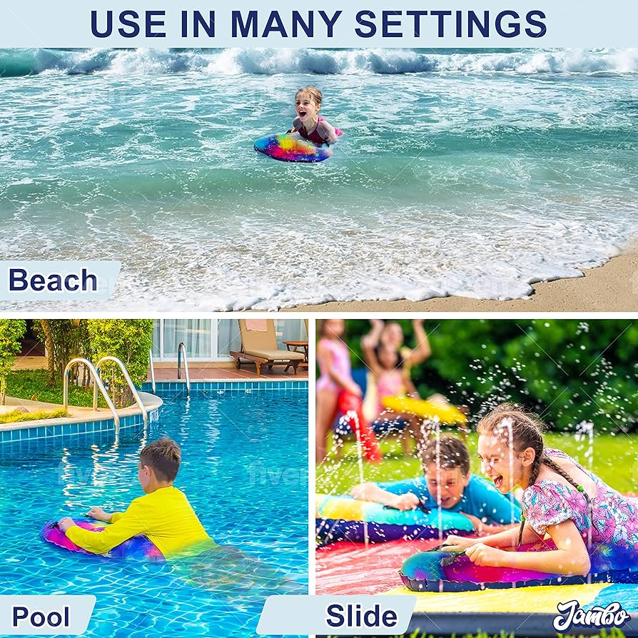 Pool Inflatable Bodyboards Swimming Float Kickboard Learning Bodyboards Children Surfboard Outdoor Inflatable Surf Body Board For Beach Float Kids Water Slip