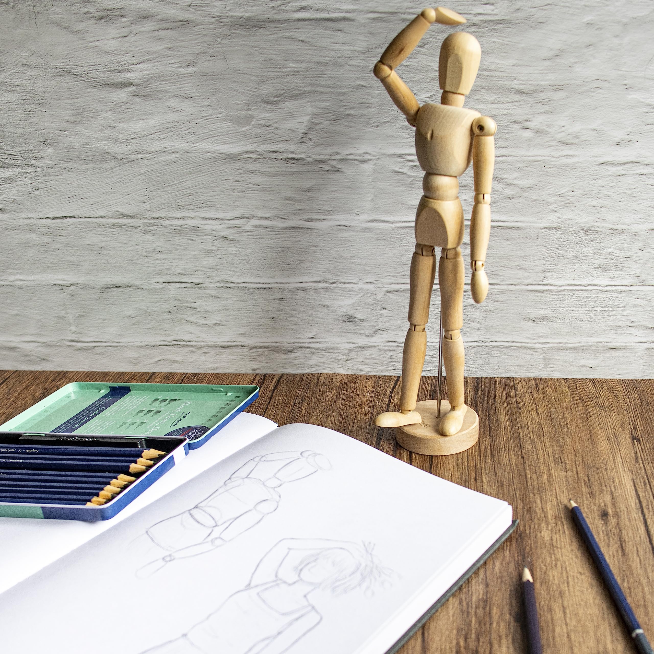 Image secondaire de Mont Marte Mannequin Homme 30 cm – Modèle de Dessin – Figurine Idéal – Marionnette en Bois – pour Les Débutants, Les Professionn