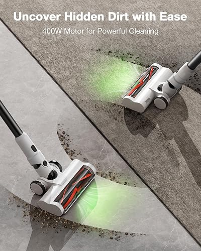 Miniatura 2 de Maircle Aspiradora inalámbrica, aspiradora de palo de 45 KPA recargable con varita flexible para alfombras, suelos de madera dura y pelo de