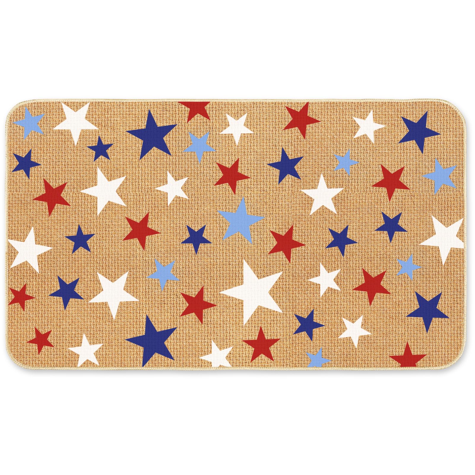 JarThenaAMCS Patriotic Star Doormat Red Blue White Stars Floor Mat 4th of July Non-Slip Entrance Door Rug for Independence Day Indoor Outdoor Home