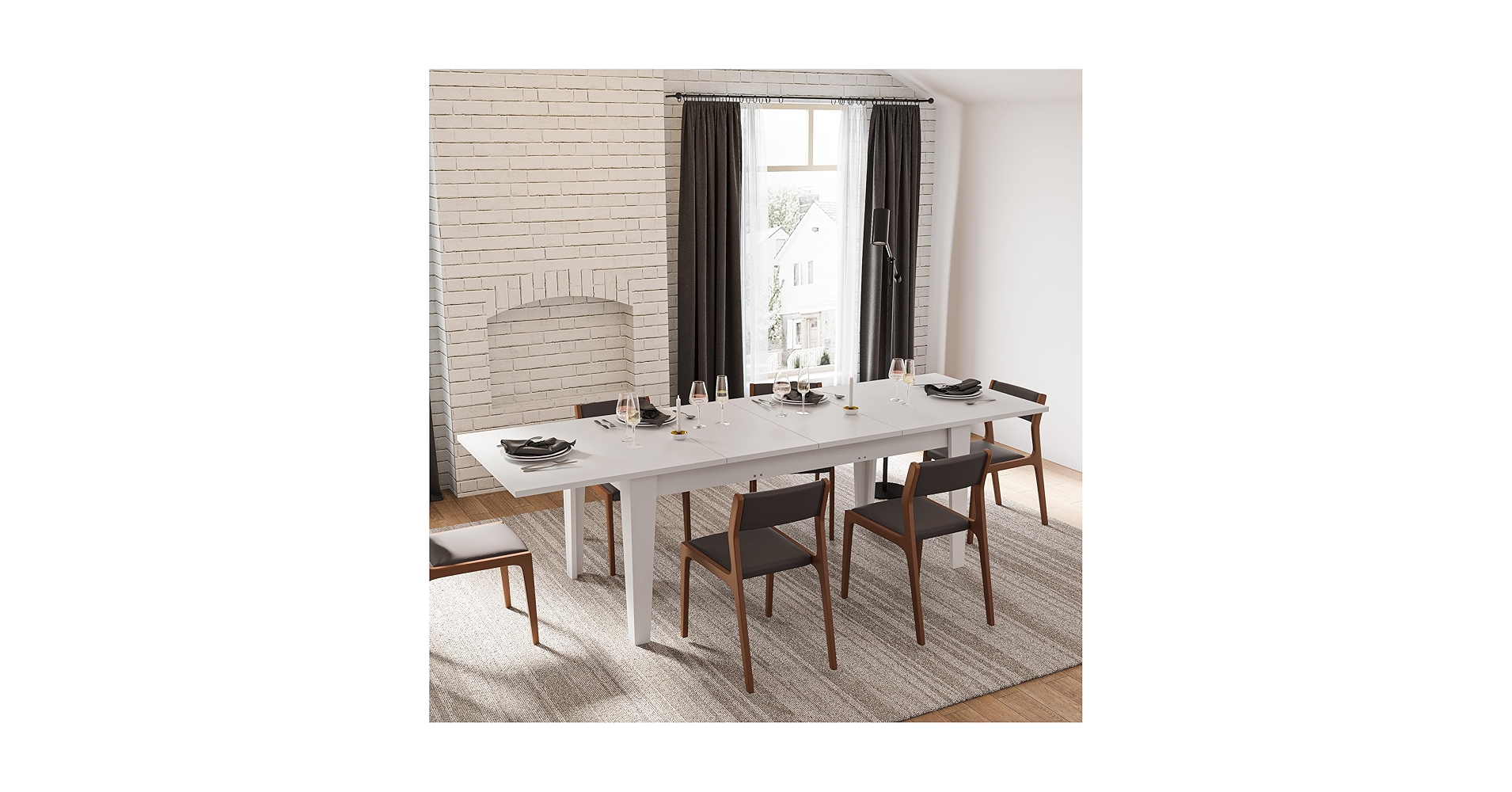 Amazon.com - Gnrolaz Expandable Dining Table for 8-12 Person