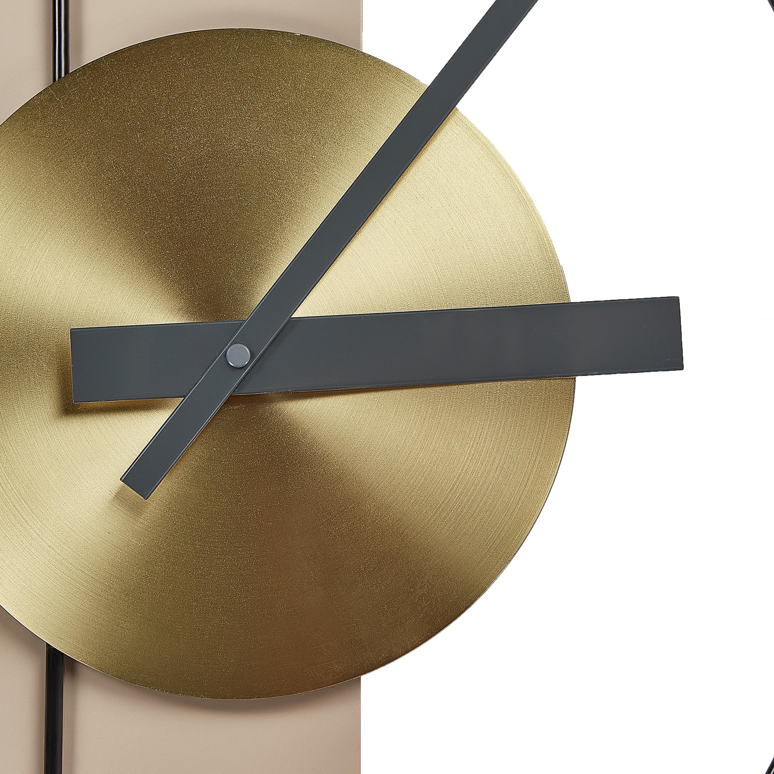 Beliani Reloj de Pared decoración Colgante 31 x 63 cm diseño Moderno con péndulo Decorativo sin números Acero Beige Cevins
