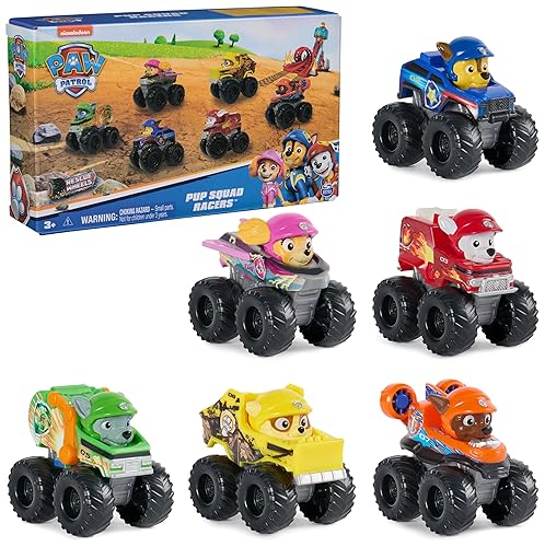 Paw Patrol: Rescue Wheels, 6-Piezas Squad de Perros Carreras, Set de Regalo de Coches de Juguete, Juguetes para Niños y Niñas de 3 años en adelante