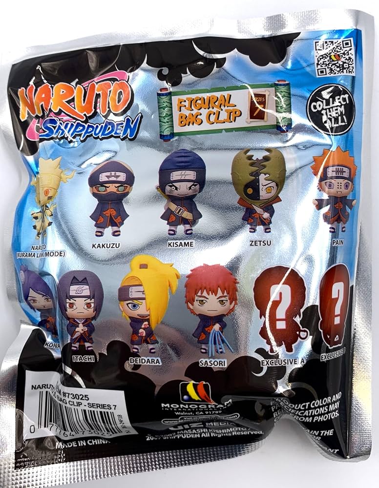 Amazon.com: Naruto Shippuden Monogram Series 7 Figural Bag Clip