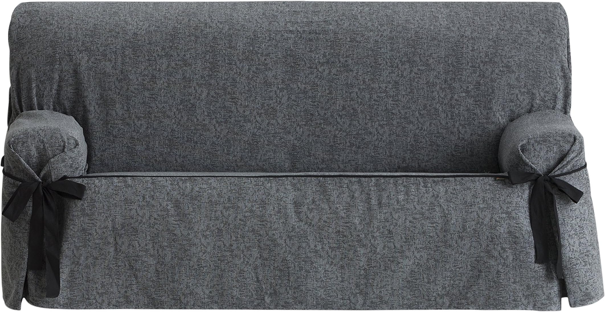 Eysa Dream Adjustable 2 Seat Sofa Cover with Ribbons, 70 x 230 x 110 cm ,Grey