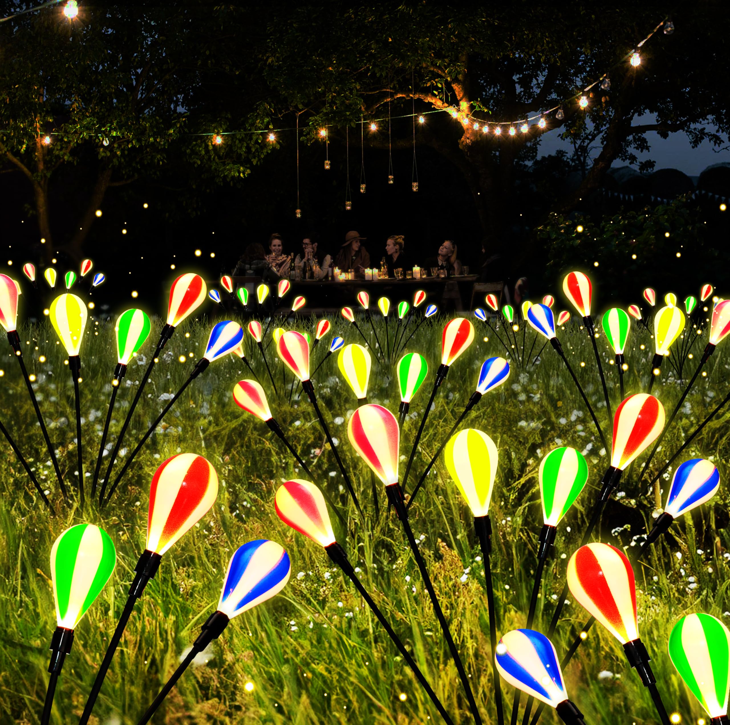 Brizled Solar Lights Outdoor, 2 Pack 6 LED Solar Garden Lights Warm White, 2 Mode Outside Pathway Light Waterproof Backyard Swaying Decorative Lighting for Lawn Patio Yard Fence Garden Pathway Decor