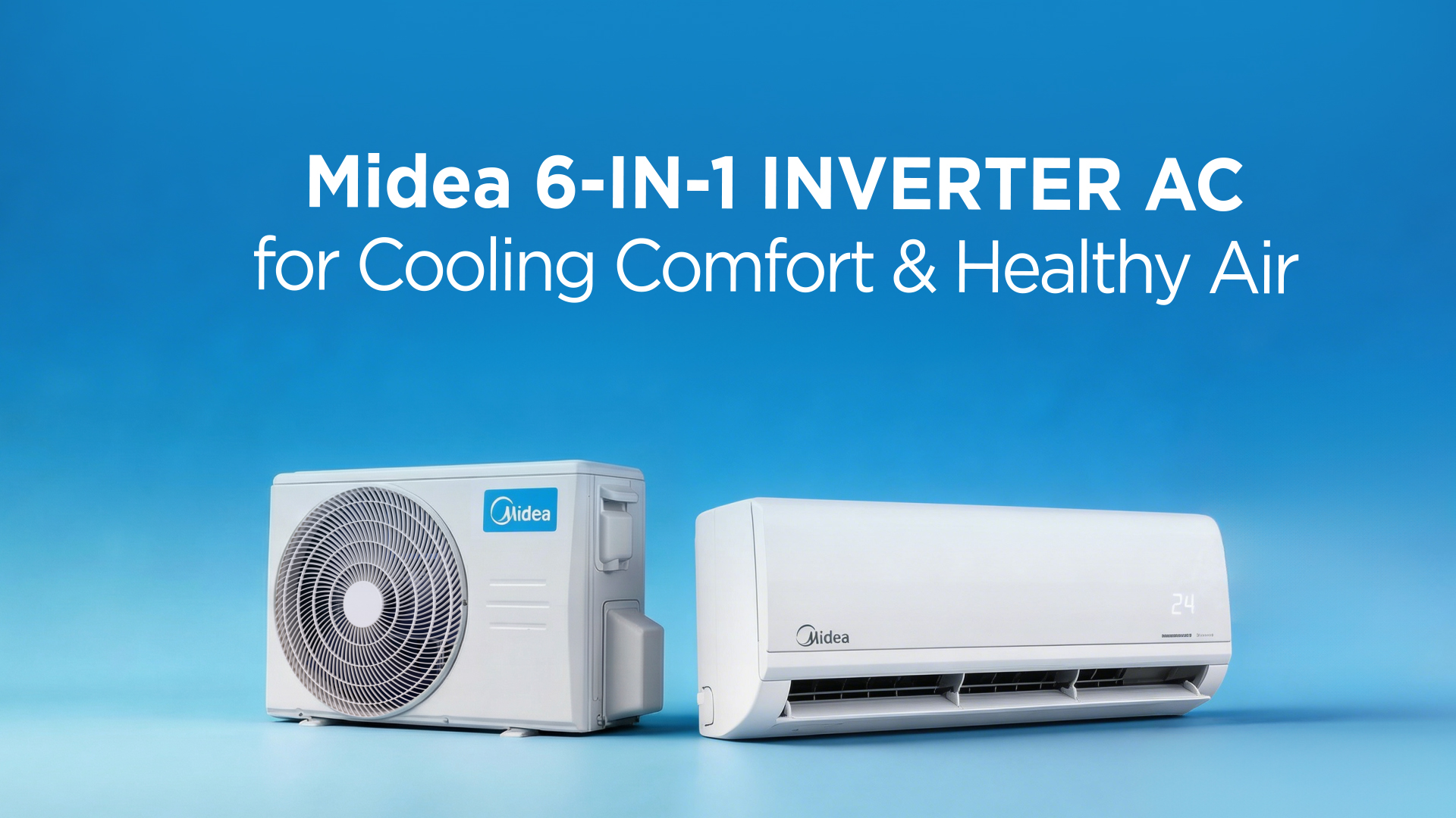 Midea 1.5 Ton 3 Star Inverter Split AC, 6-in-1, MAI18SD3R36F1