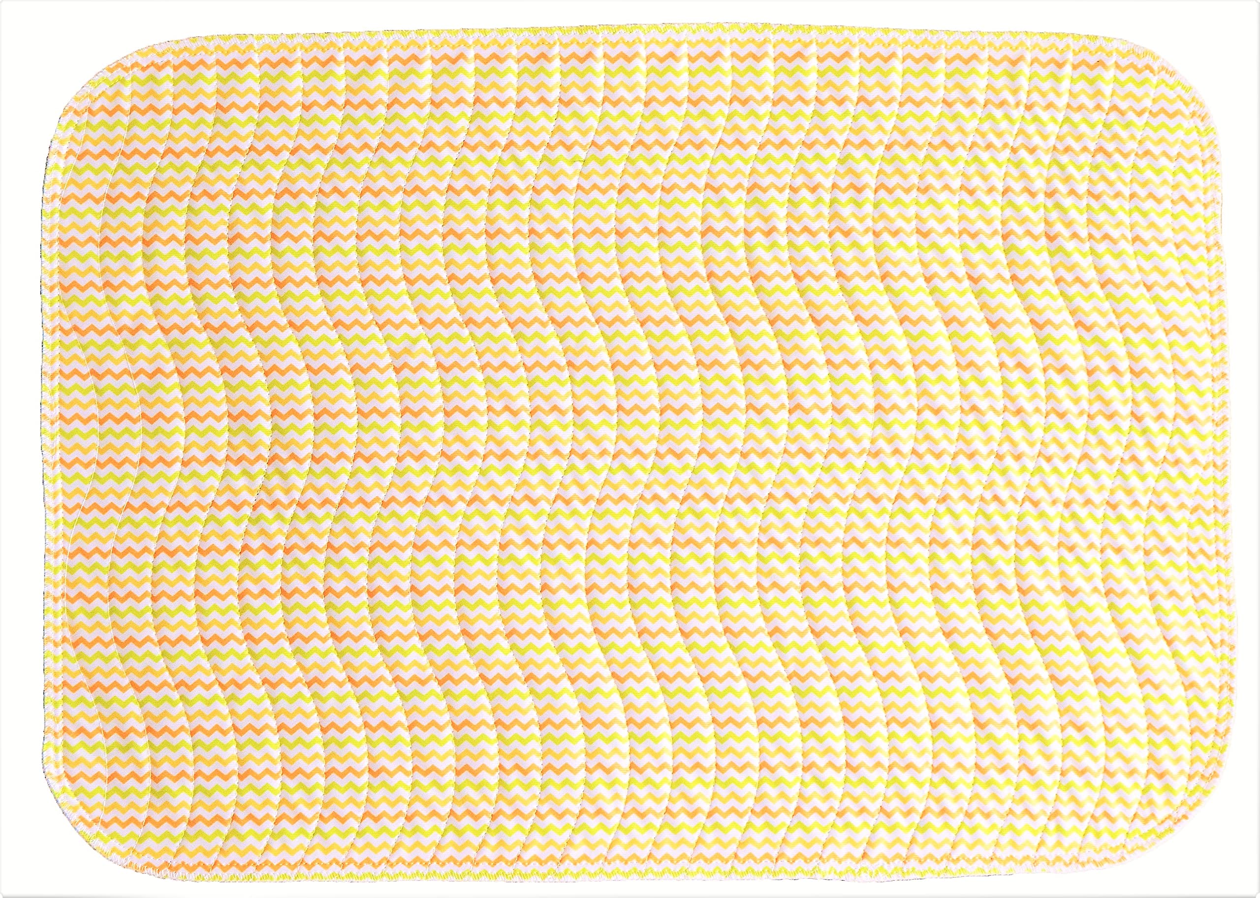 Happy Matty Baby's Extra Absorbent Quick Dry Sheet Playmat Waterproof Reusable Washable Soft Comfortable Best for Gifting Lint Free Fabric Crib Protector (Zig-Zag Large, 70cm x 100cm)