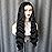 WXHWCX Long Black Middle Part Wavy Wig For Women Heat Resistant Fiber Hair Synthetic Lace Front Wigs Daily Party Use Wigs