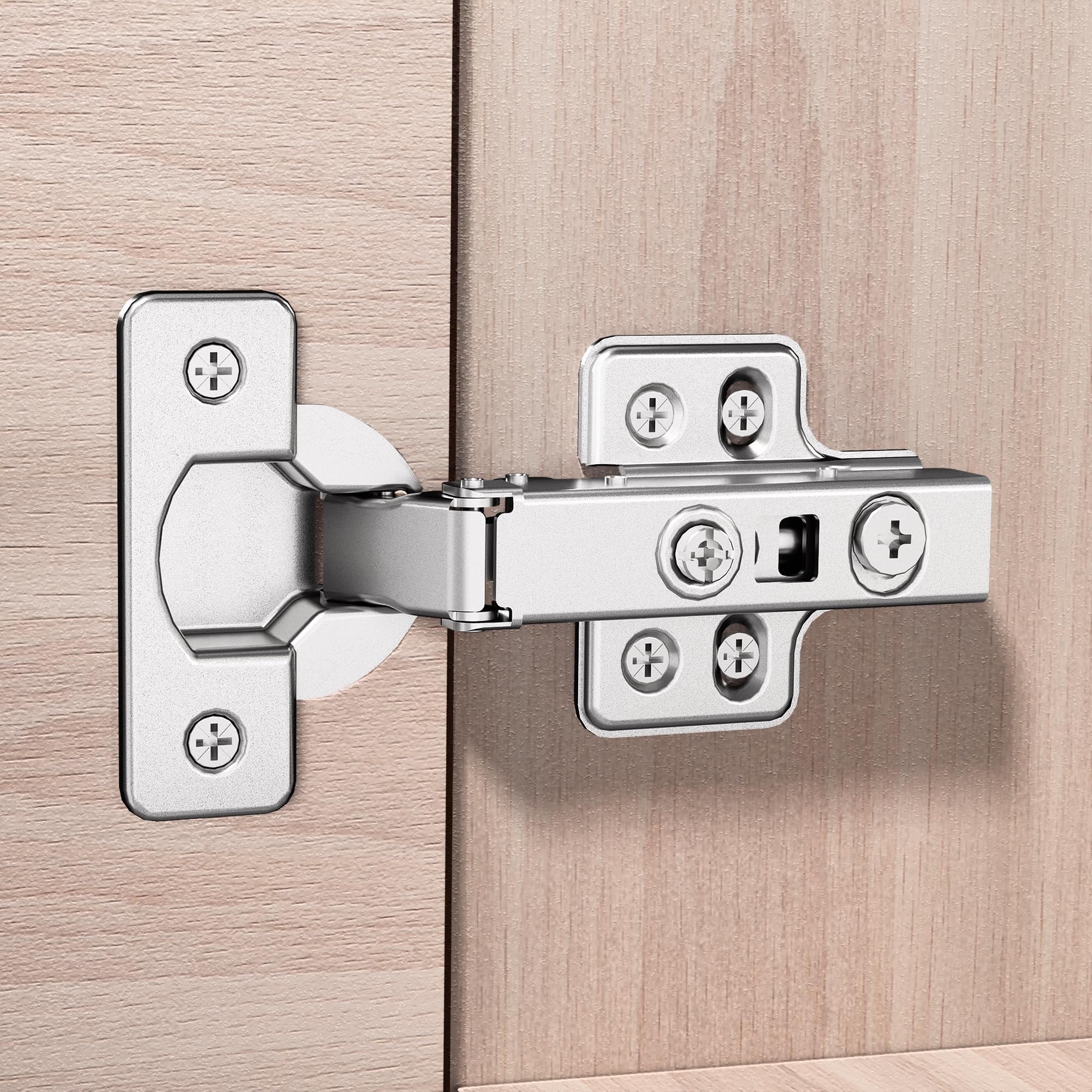 LOUNDY 8-Pack Full Overlay Concealed Cabinet Hinges – 304 Stainless Steel, Soft Close, 105° Opening, 3D Adjustable – For Kitchen Cabinets, Wardrobes, Bookcases
