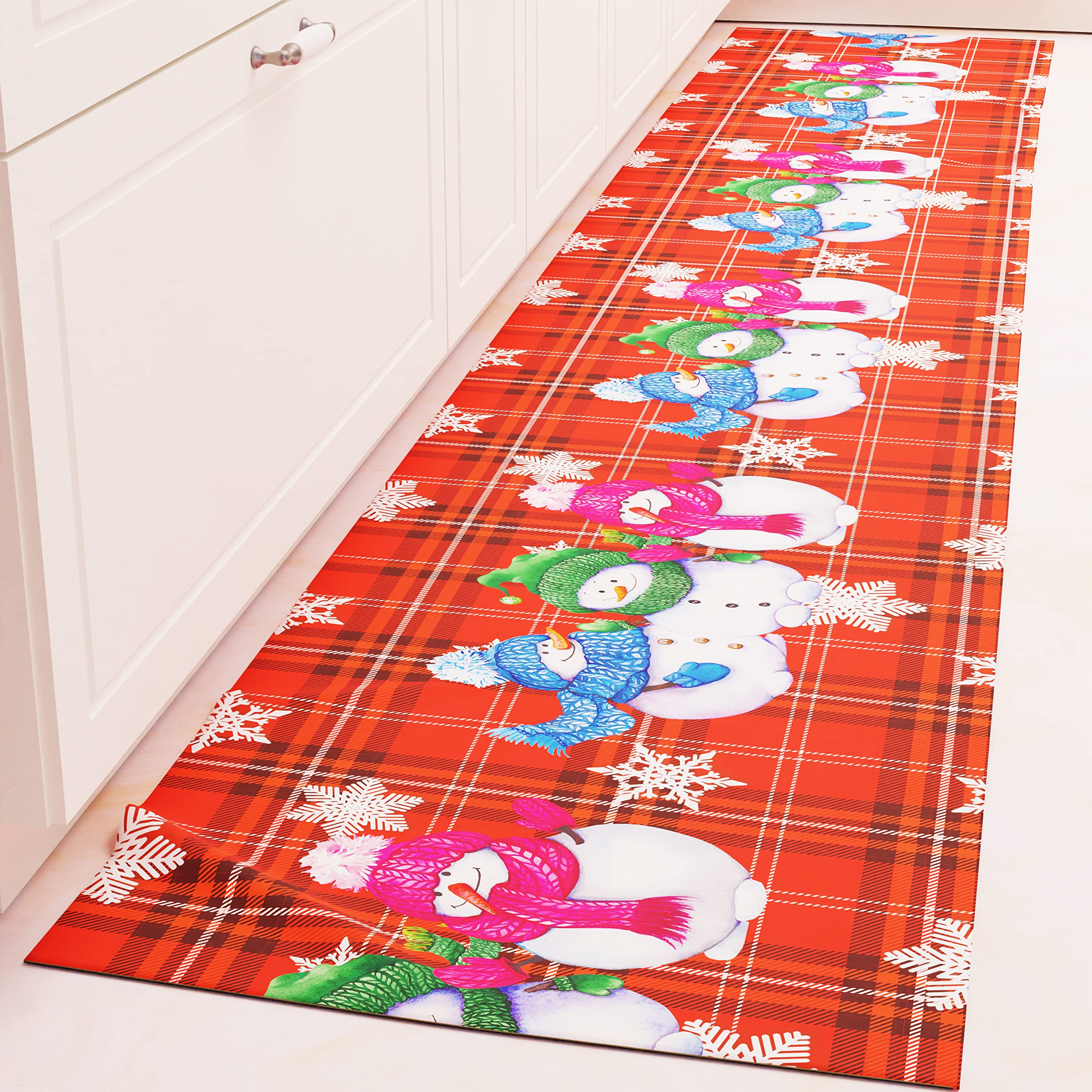 PETTI Artigiani Italiani Tischdecke für Weihnachten, schmutzabweisend, Weihnachtstischdecke mit Schneemann-Design, 12 Sitze (140 x 240 cm), 100% hergestellt in Italien
