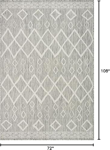 Vista 190 de Adiva Rugs - Alfombra para interior y exterior, tapete fácil de limpiar, resistente a la intemperie y las manchas, para comedor, patio, terraza