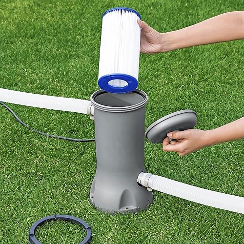 Miniatura 4 de Bestway Paquete de 2 cartuchos de filtro tipo III-AC de 4.2 x 8 pulgadas para bomba de filtro de piscina al aire libre, compatible con bomba de