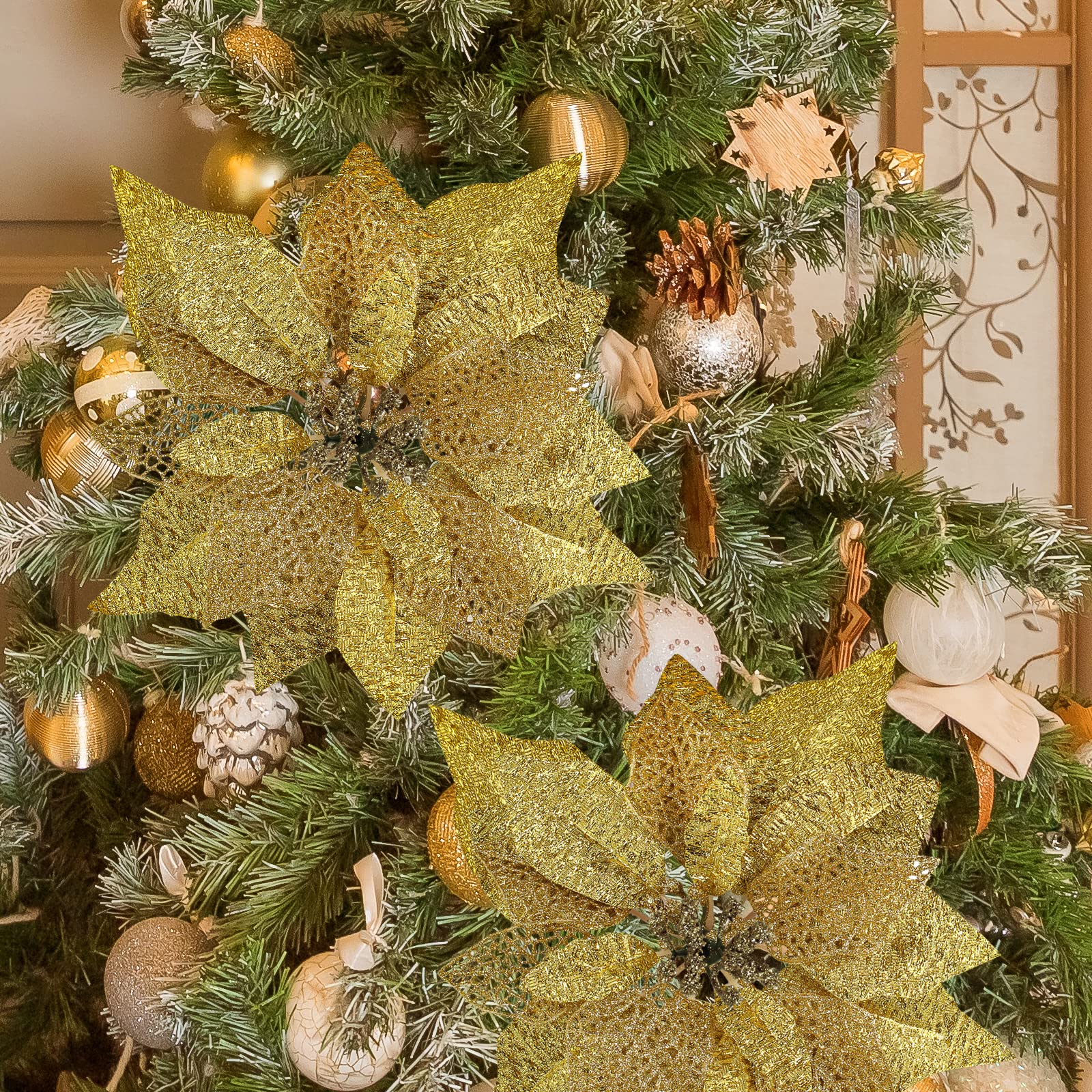ゴールドクリスマスツリー プラスチック製 Amazon｜14セット 幅8.7インチ 4層 クリスマス ゴールド グリッター