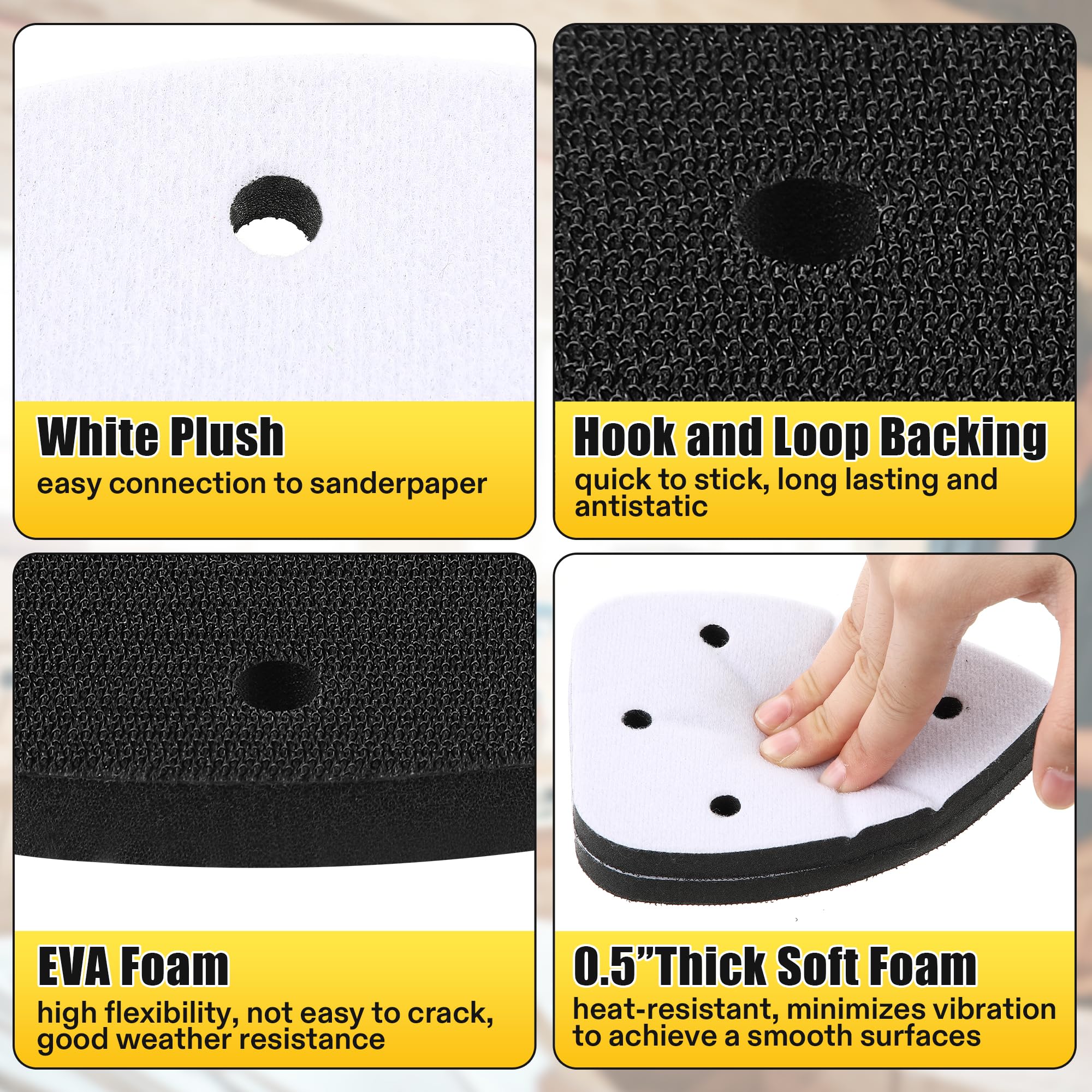 Ryobi Sanding Pads - 8 Foam Backing Pads -6