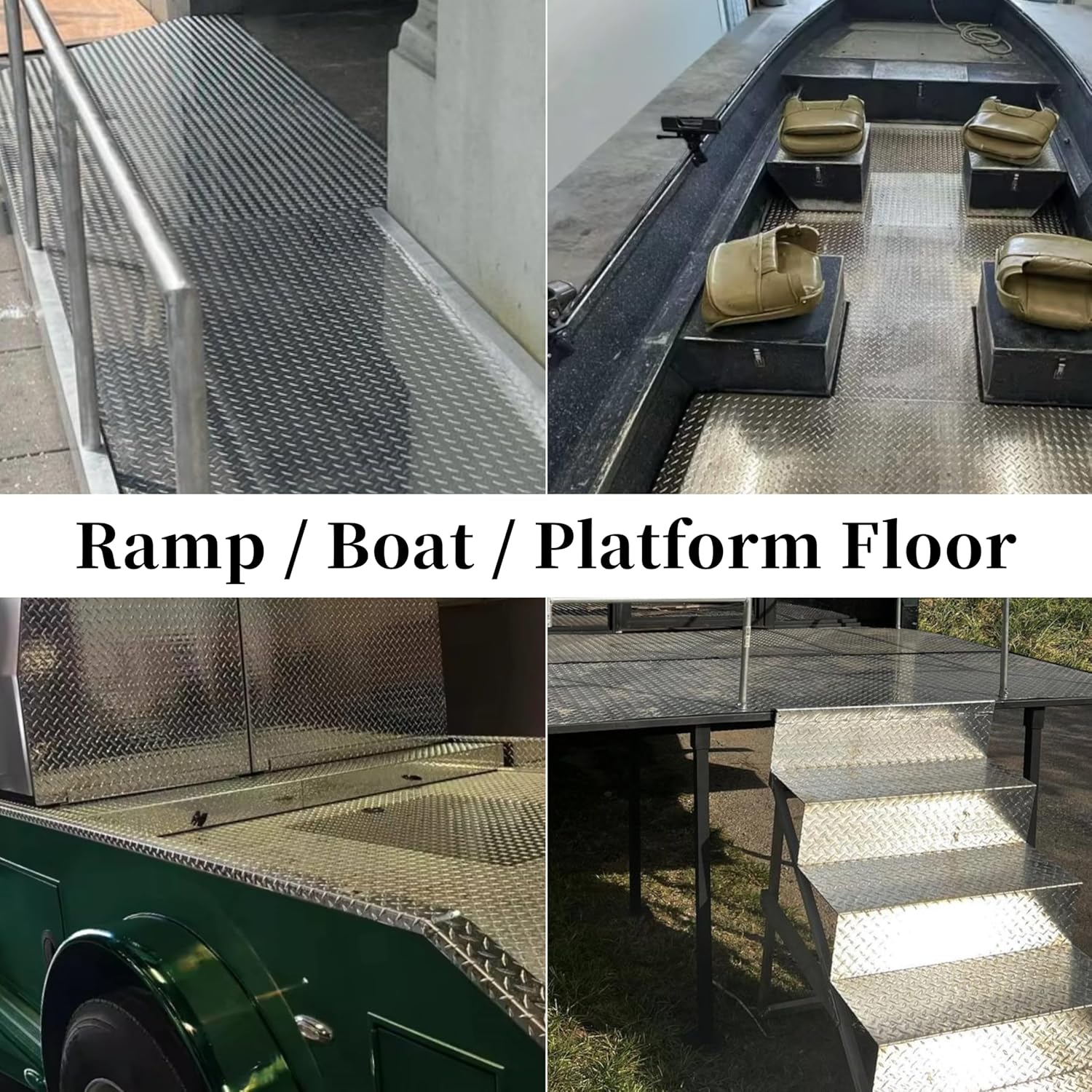 GOORY Silver Aluminum Diamond Plate - 20in x 120in Diamond Sheet Metal - Economy Type Roll Tread Plate Sheet - Wall Panel for Cargo Trailer RV (Shiny Aluminum 17GA 0.045")