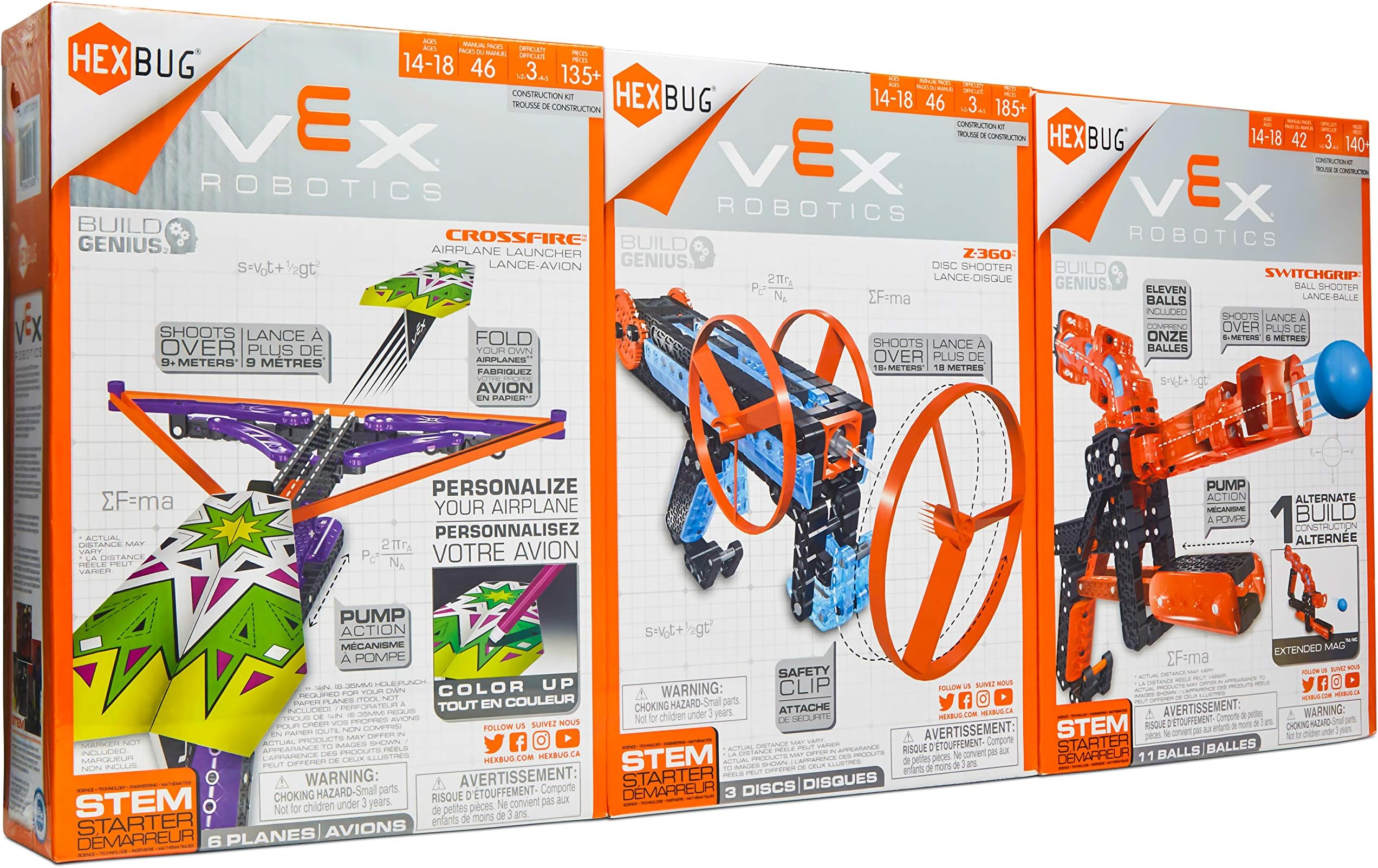 Hexbug VEX Robotics Bundle: CROSSFIRE, SWITCHGRIP, Z-360 (3 packs)