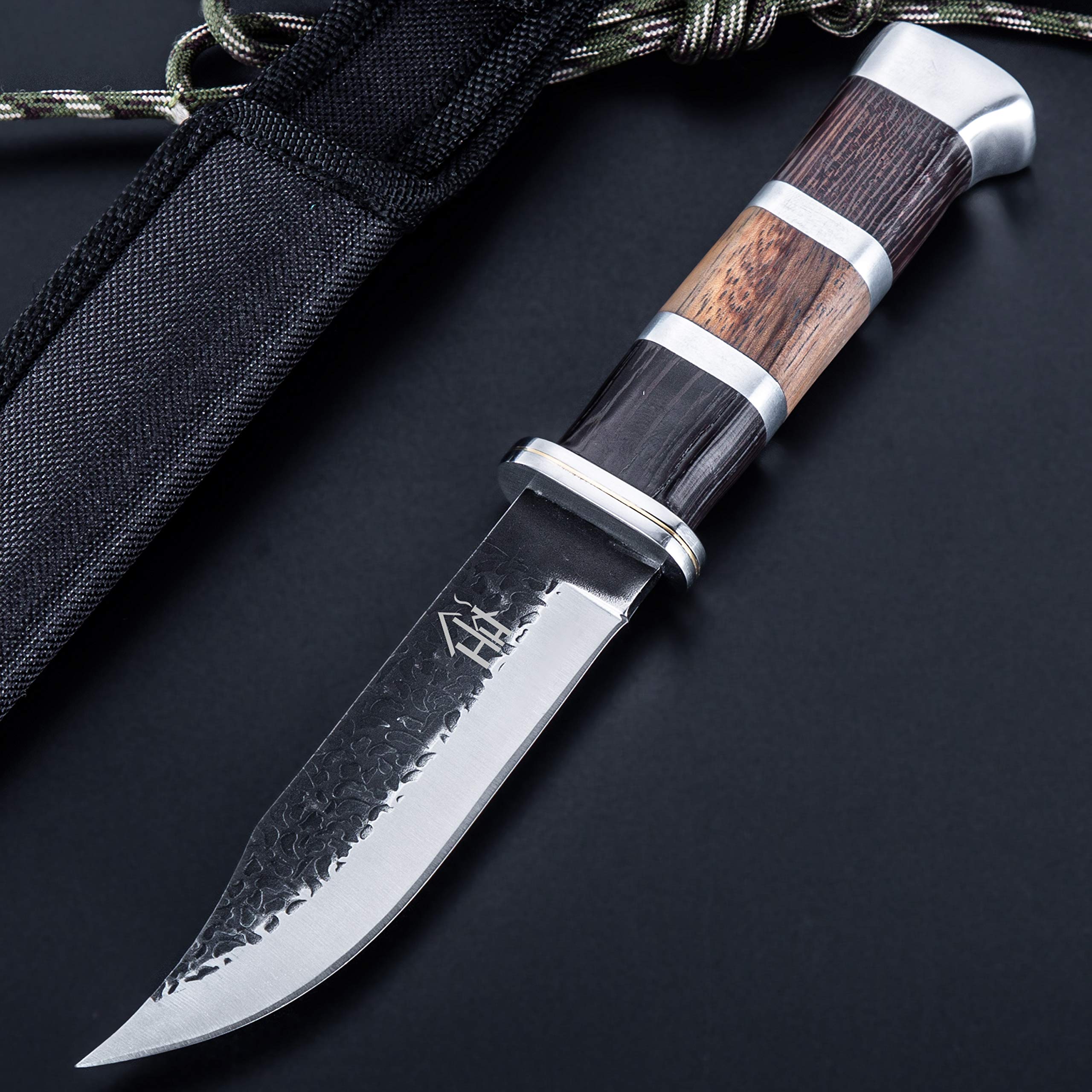 Hobby Hut HH-353 Cuchillo de caza con vaina hoja fija marrón