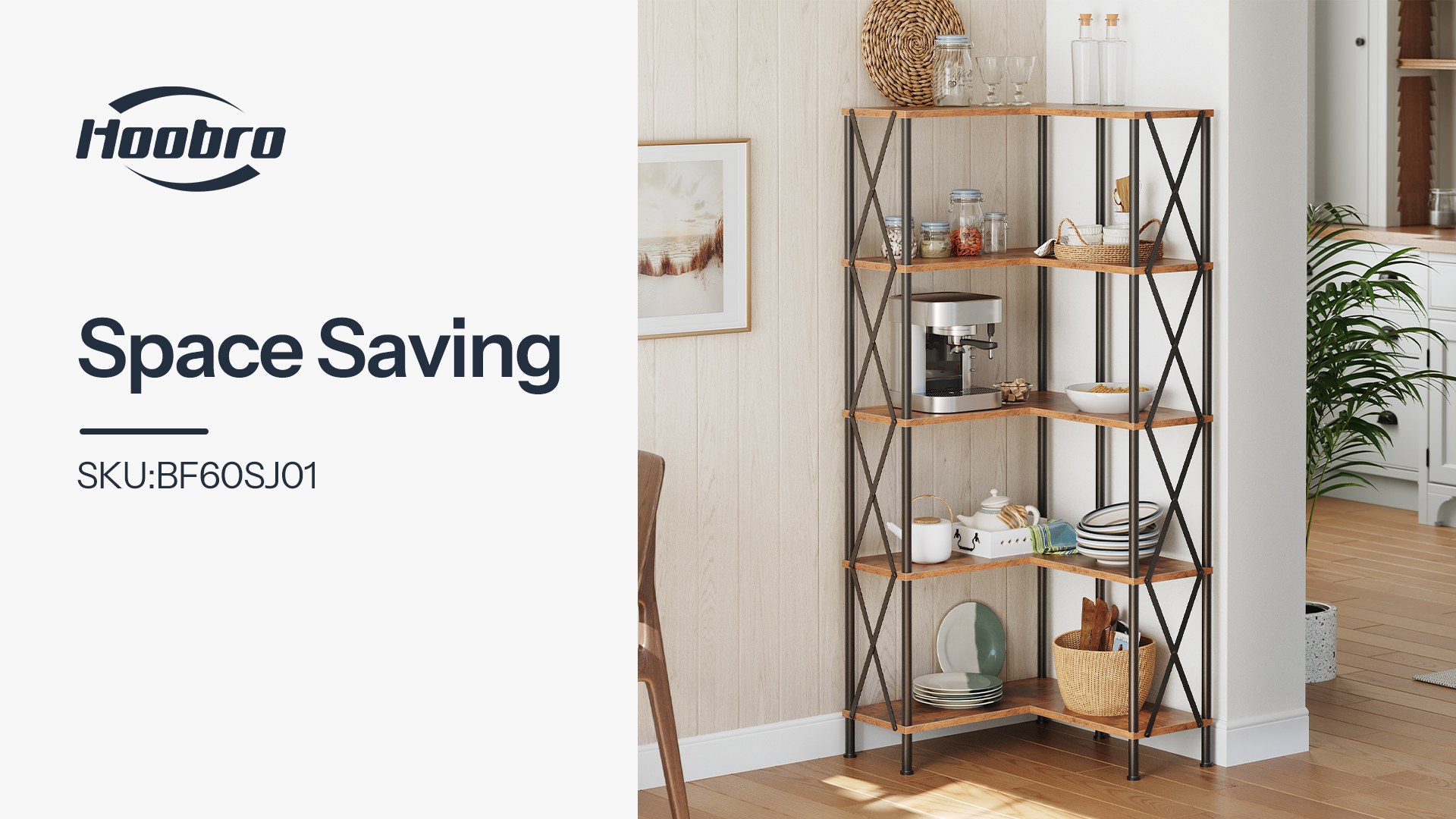 Amazon.com: HOOBRO Corner Bookshelf, 5-Tier L-Shaped Bookcase