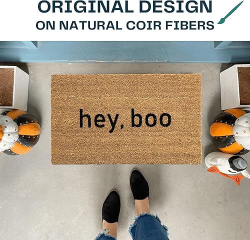 Miniatura 6 de Nickel Designs Halloween Doormat, Heavy Duty Natural Coir Fibers, UV and Weather Resistant, Funny Halloween Front Porch Decor, Fall Theme (Small