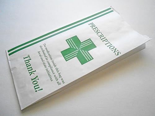 Miniatura 4 de Green Health Cross - Bolsas para dispensarios (10 x 5 x 2), bolsa de farmacia de papel con refuerzo, embalaje de medicamentos para farmacias,